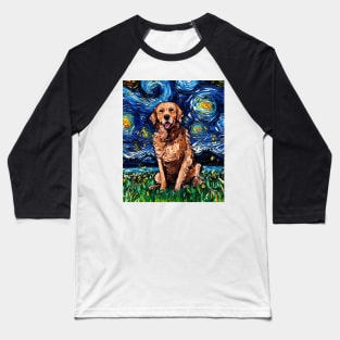 Dark Coat Golden Retriever Night Baseball T-Shirt